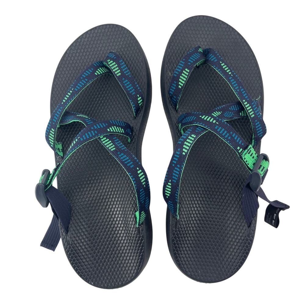 Chaco Tegu Mens Sandal Size 13 Adjustable Strap Green Blue Black Outdoor Hiking